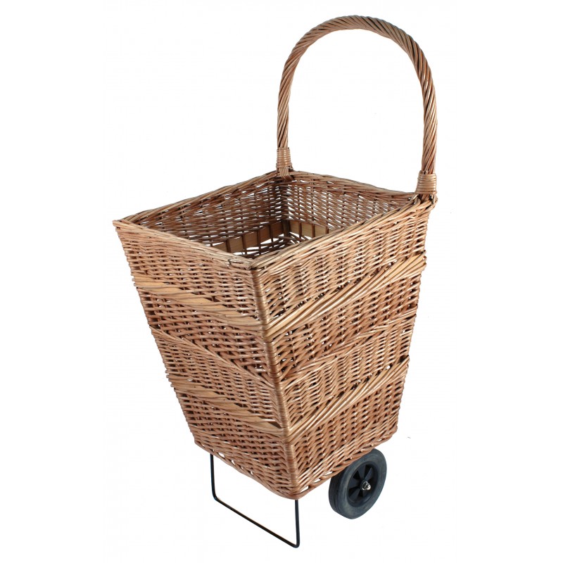 CHARIOT OSIER CARRE A ROULETTES CHARIOT OSIER CARRE A ROULETTES