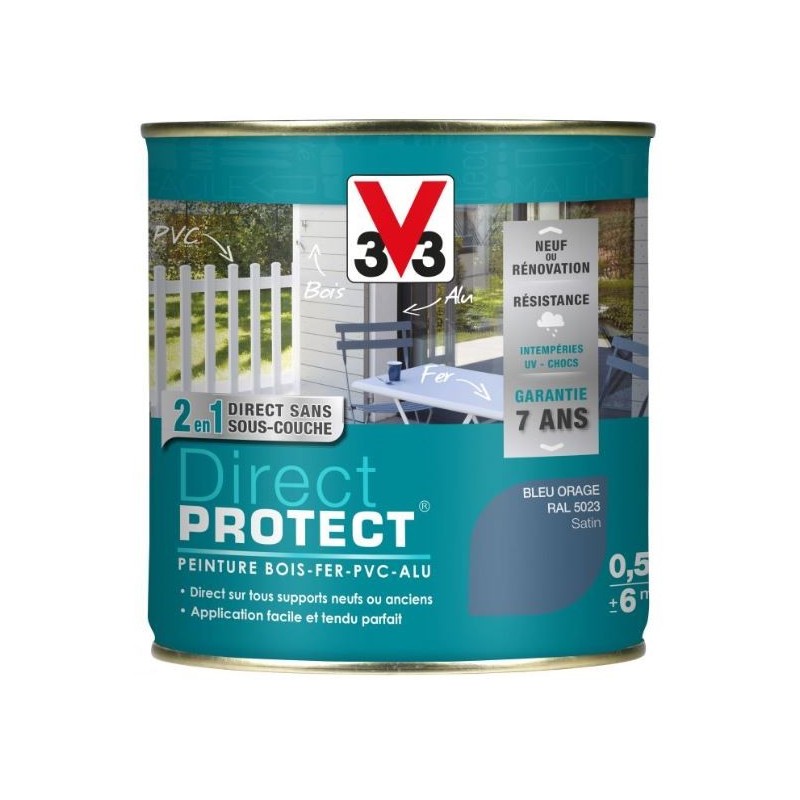 PEINTURE MULTI-MATERIAUX DIRECT PROTECT BLEU ORAGE SATIN 0.5L