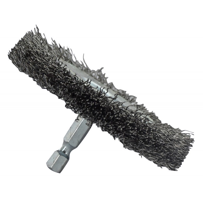 Brosse métallique de touret fil ondulé - Acier 