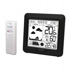 Station météo numérique sans Fil avec capteur extérieur -Affichage de l' heure, Température, Humidité, Baromètre et phases de lune
