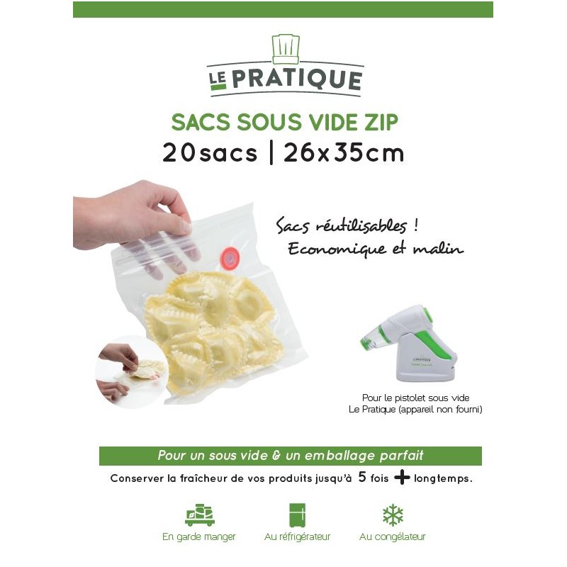 50 SACHETS gaufrés 25 CM / 35 CM pour CUISSON SOUS VIDE jusqu'à