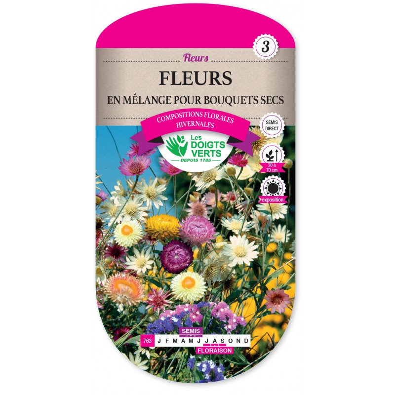 FLEURS EN MEL. POUR BOUQUETS SECS