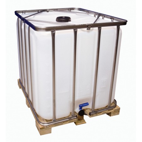 RESERVOIR EAU1000L SUR PALETTE AVEC GRILLAGE ET VANNE RESERVOIR EAU1000L SUR PALETTE AVEC GRILLAGE ET VANNE