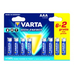 4 Piles LR03 AAA Varta High Energy 1,5V - PILES/Piles LR03 AAA 