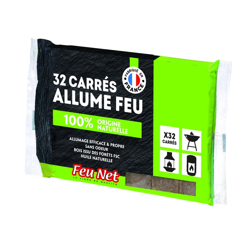 ALLUME FEU BOIS COMPRESSÉ 32 CUBES - FEU NET