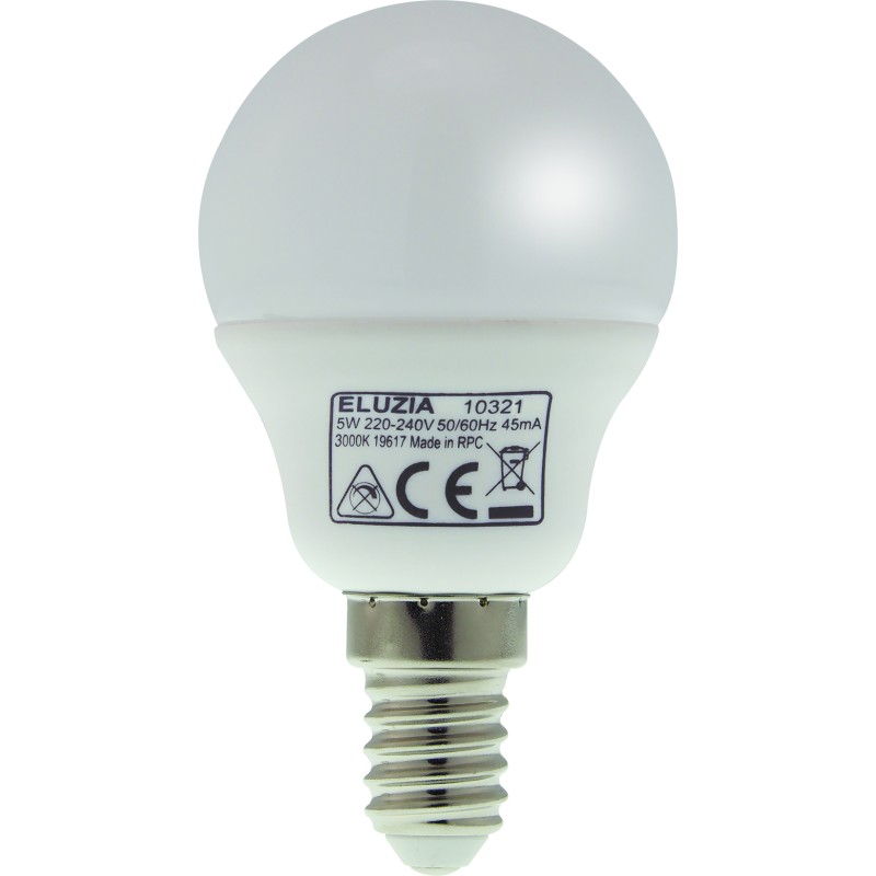 Ampoule LED SMD E14 Mini Sphérique Opale 5 W : 40 W Blanc chaud 3000 K -  ELUZIA