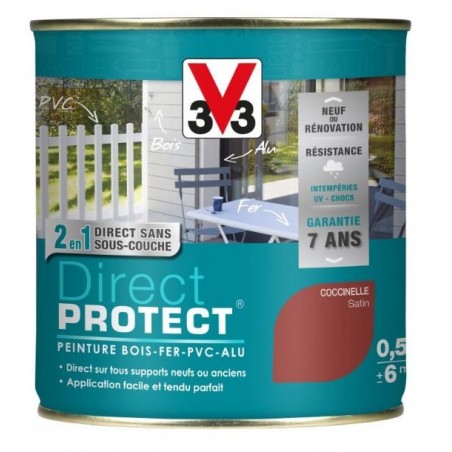 PEINTURE MULTI-MATERIAUX DIRECT PROTECT COCCINELLE SATIN 0.5L PEINTURE MULTI-MATERIAUX DIRECT PROTECT COCCINELLE SATIN 0.5L