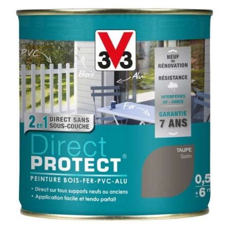 PEINTURE MULTI-MATERIAUX DIRECT PROTECT TAUPE SATIN 0.5L PEINTURE MULTI-MATERIAUX DIRECT PROTECT TAUPE SATIN 0.5L