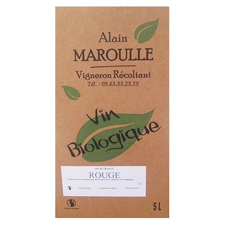 VIN ROUGE BIO "ALAIN MAROULLE"