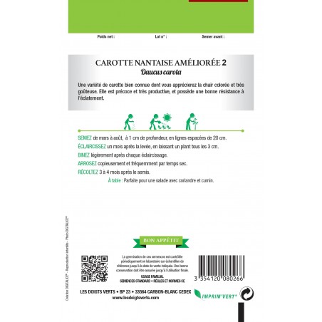 CAROTTE NANTAISE AMELIOREE 2 CAT3