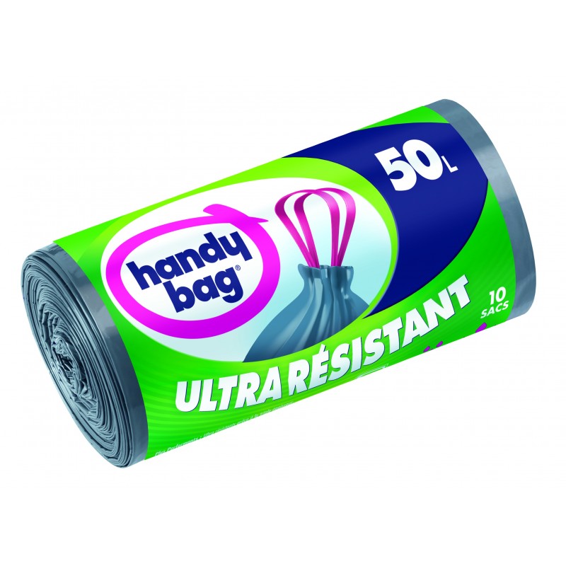 Handy Bag Sacs poubelle 50L Ultra résistant x10 - DISCOUNT