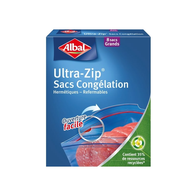 Albal Sacs congélation Ultra-Zip - ouverture facile, 15 sacs