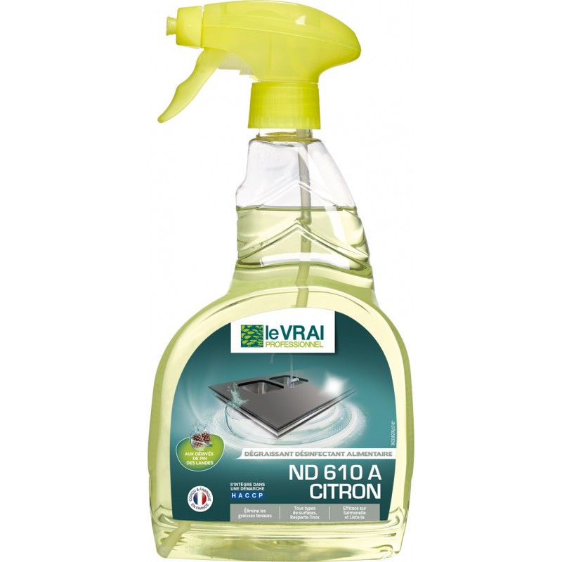 DEGRAISSANT DESINFECTANT ALIMENTAIRE CITRON 750 ML