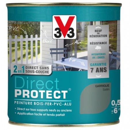 PEINTURE MULTI-MATERIAUX DIRECT PROTECT GARRIGUE SATIN 0.5L