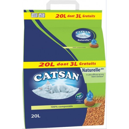LITIERE NATURELLE PLUS CATSAN 20 L DONT 3 L GT LITIERE NATURELLE PLUS CATSAN 20 L DONT 3 L GT