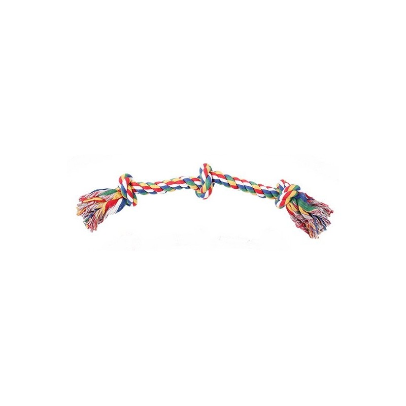 CORDE A LANCER MULTICOLORE 35CM POUR CHIENS