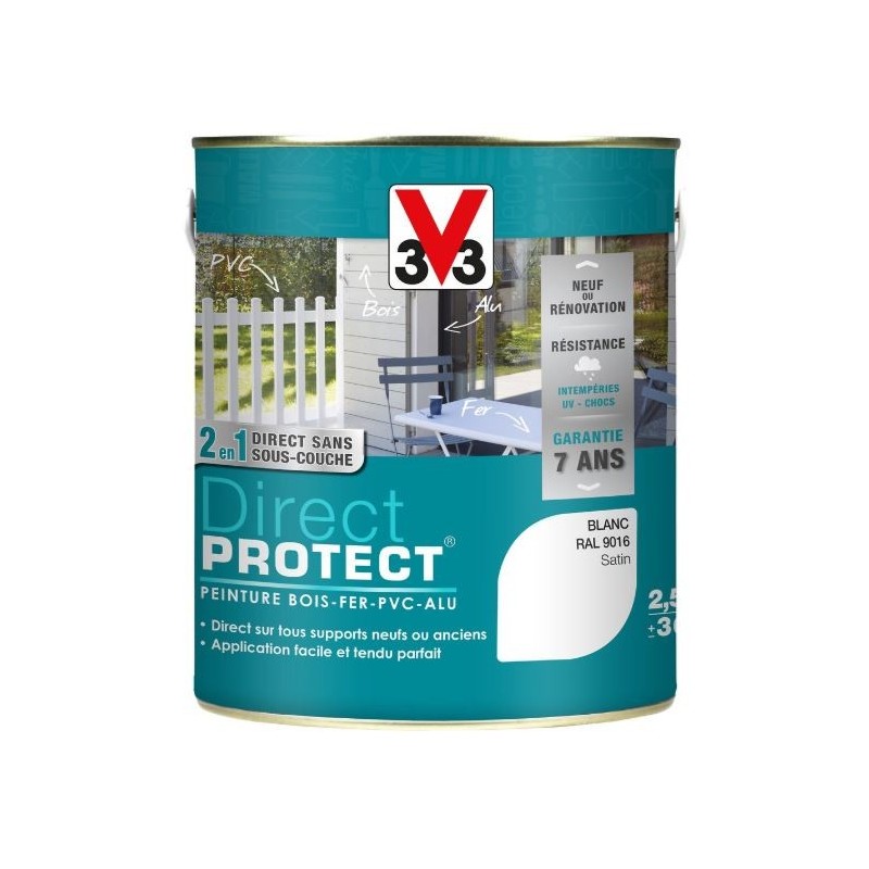 PEINTURE MULTI-MATERIAUX DIRECT PROTECT BLANC SATIN 2.5 L