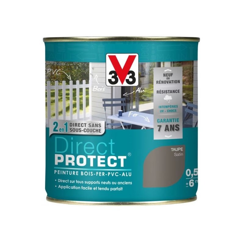 PEINTURE MULTI-MATERIAUX DIRECT PROTECT TAUPE SATIN 0.5L